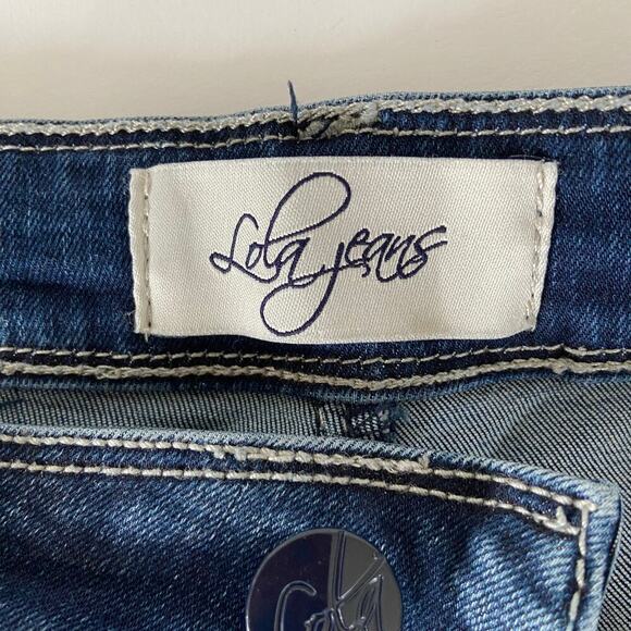 Lola Jeans Kate High Rise Ankle Jeans Size Leg Stripe Raw Hem 4 Way Stretch - Picture 4 of 16